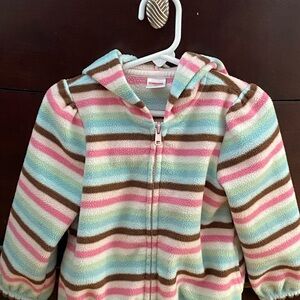 Gymboree Pastel Striped Cozy Fleece Jacket